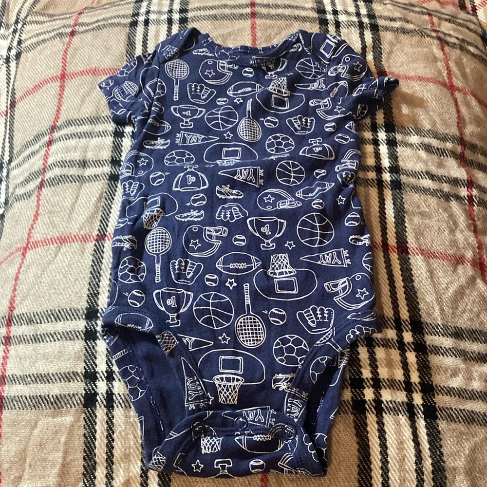 Blue Sports-Themed Kids One Piece